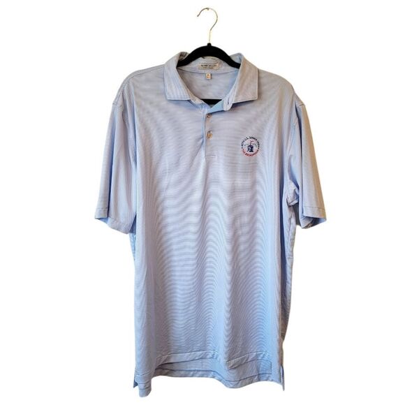 Peter Millar Other - Peter Millar Summer Comfort Light Blue Stripe Senior Open Broadmoor Golf Polo XL